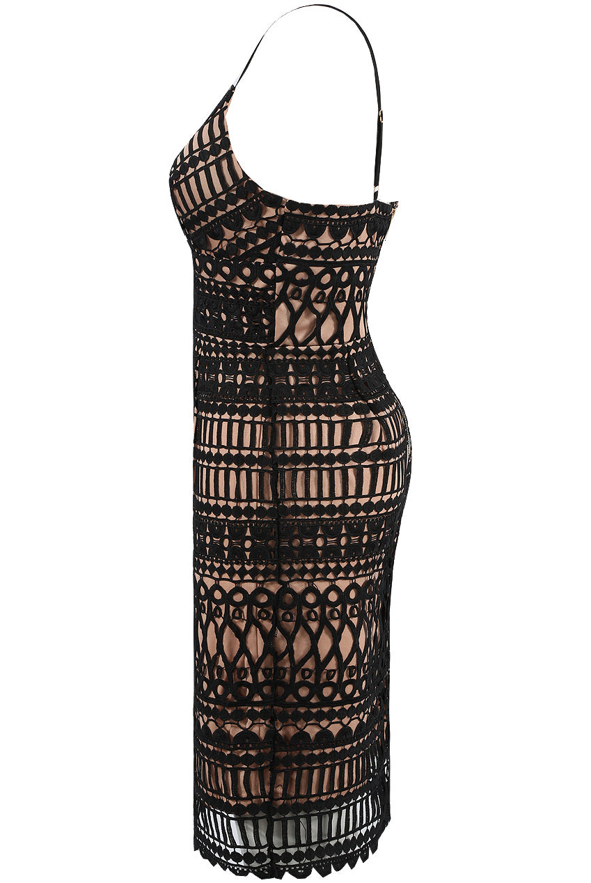 Glamourous Strappy Lace Bodycon Dress