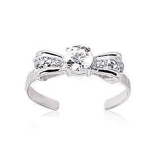 925 Sterling Silver Bow Tie Toe Ring - TRV001
