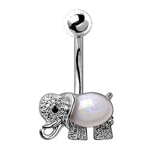 316L Stainless Steel Fancy Jeweled Elephant Navel Ring