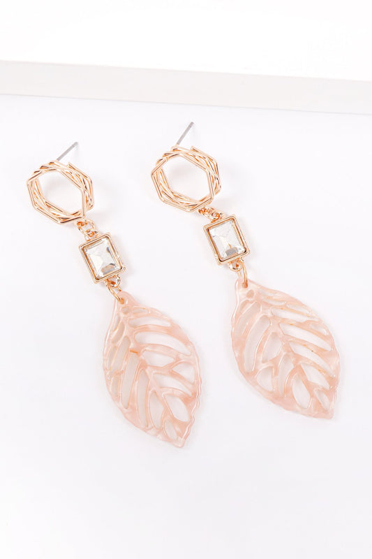 Cast Leaf Link Drop Earrings