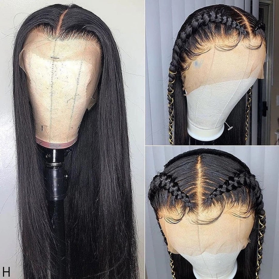 Straight Brazilian Natural Hd Glueless Full Transparent Lace Wig 7 days delivery