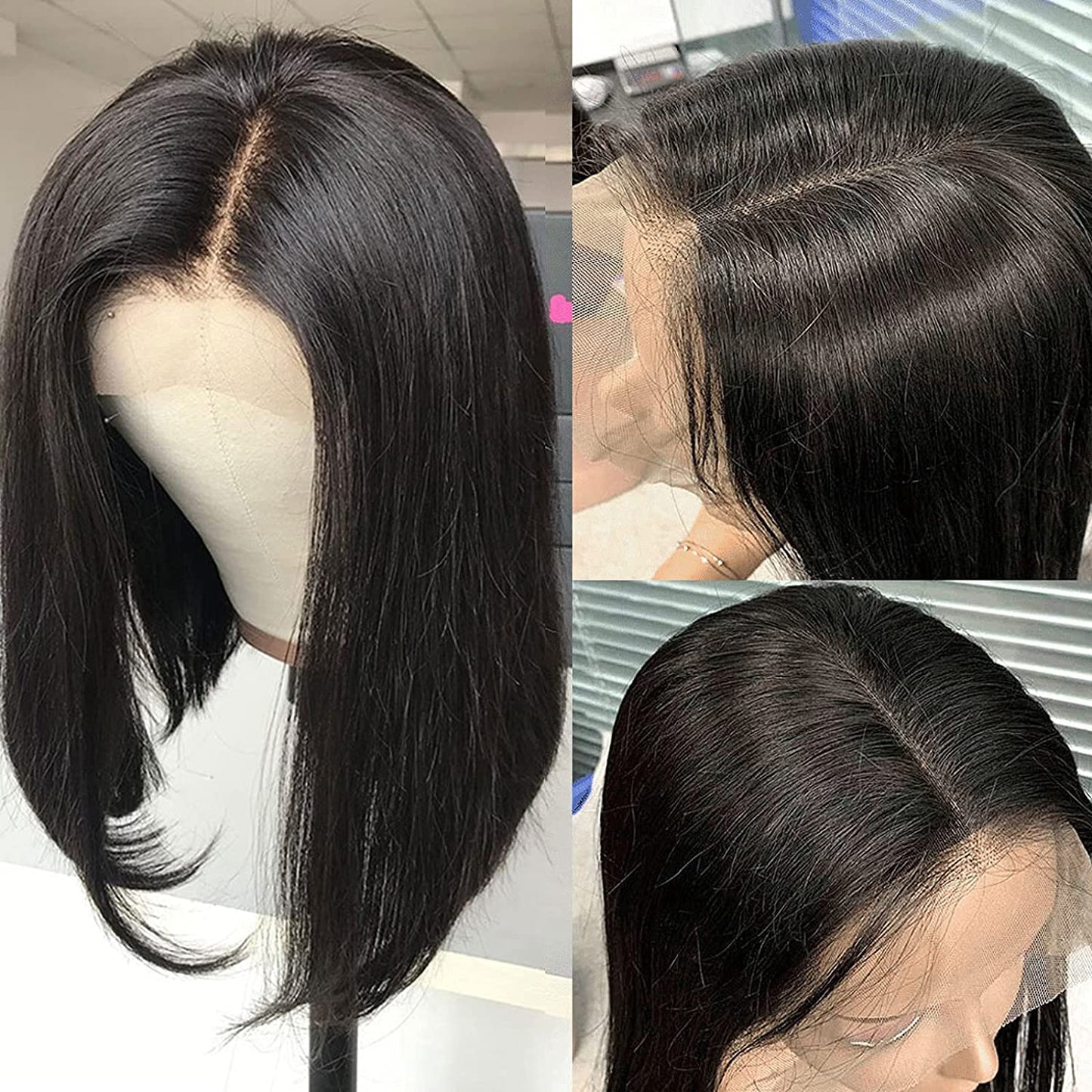 13x5x2 Transparent HD Lace Frontal  Bob Wig With Baby Hair Middle Part